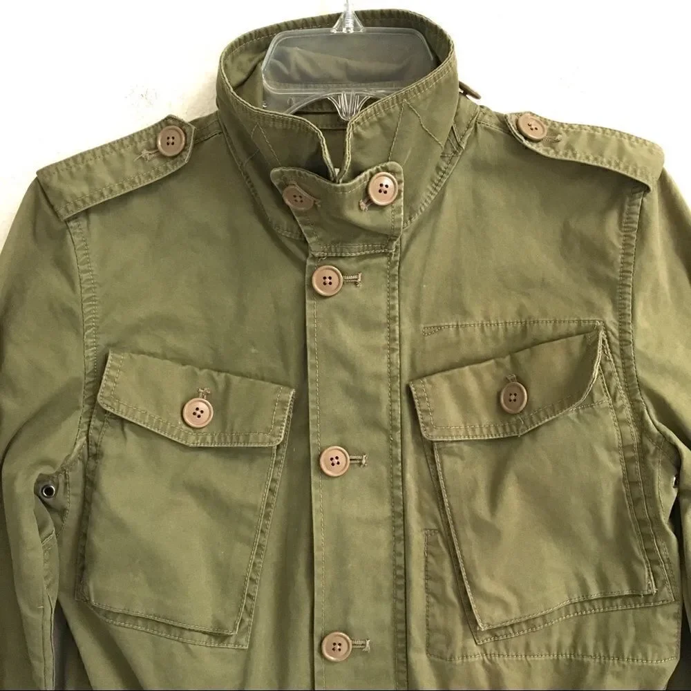 ‎J. Crew Y2K cotton boyfriend fatigue military  coat/parka XS